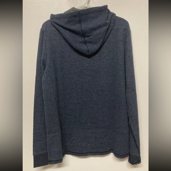 Flag & Anthem Men's Hoodie 1/4 Zip Up Hooded Pullover Sweater Medium Blue Pocket - Picture 2 of 15